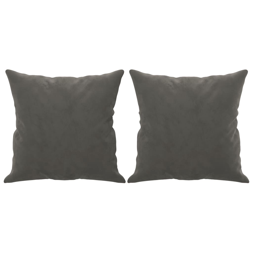 Sofá 2 plazas almohadas y cojines terciopelo gris oscuro 120 cm vidaXL