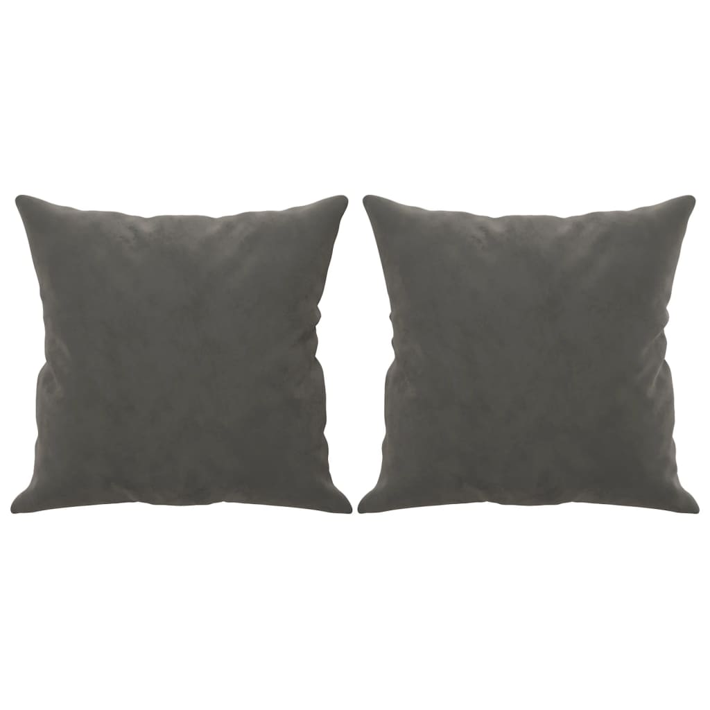 Sofá 2 plazas almohadas y cojines terciopelo gris oscuro 140 cm vidaXL