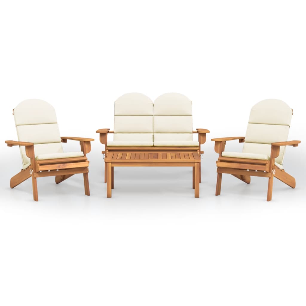 Juego de muebles de jardín Adirondack 4 piezas madera acacia vidaXL