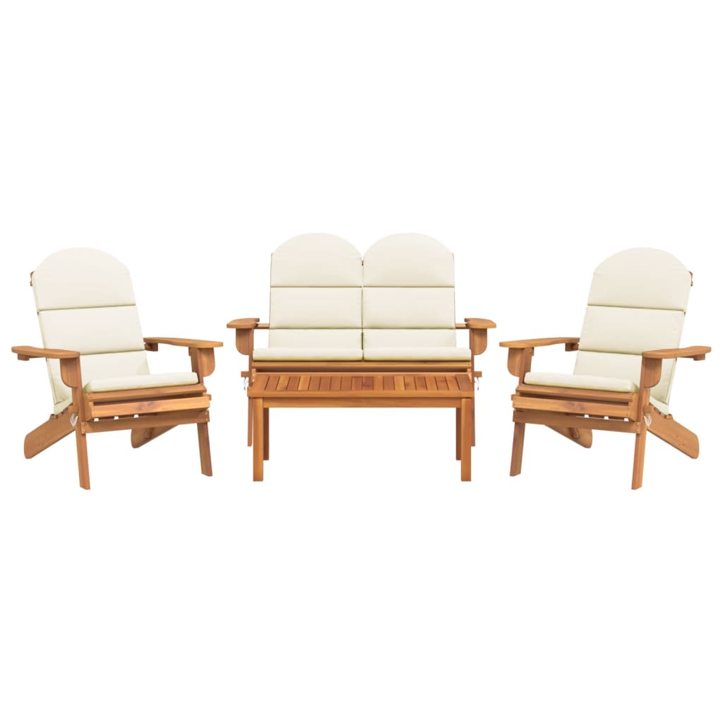 Juego de muebles de jardín Adirondack 4 piezas madera acacia vidaXL