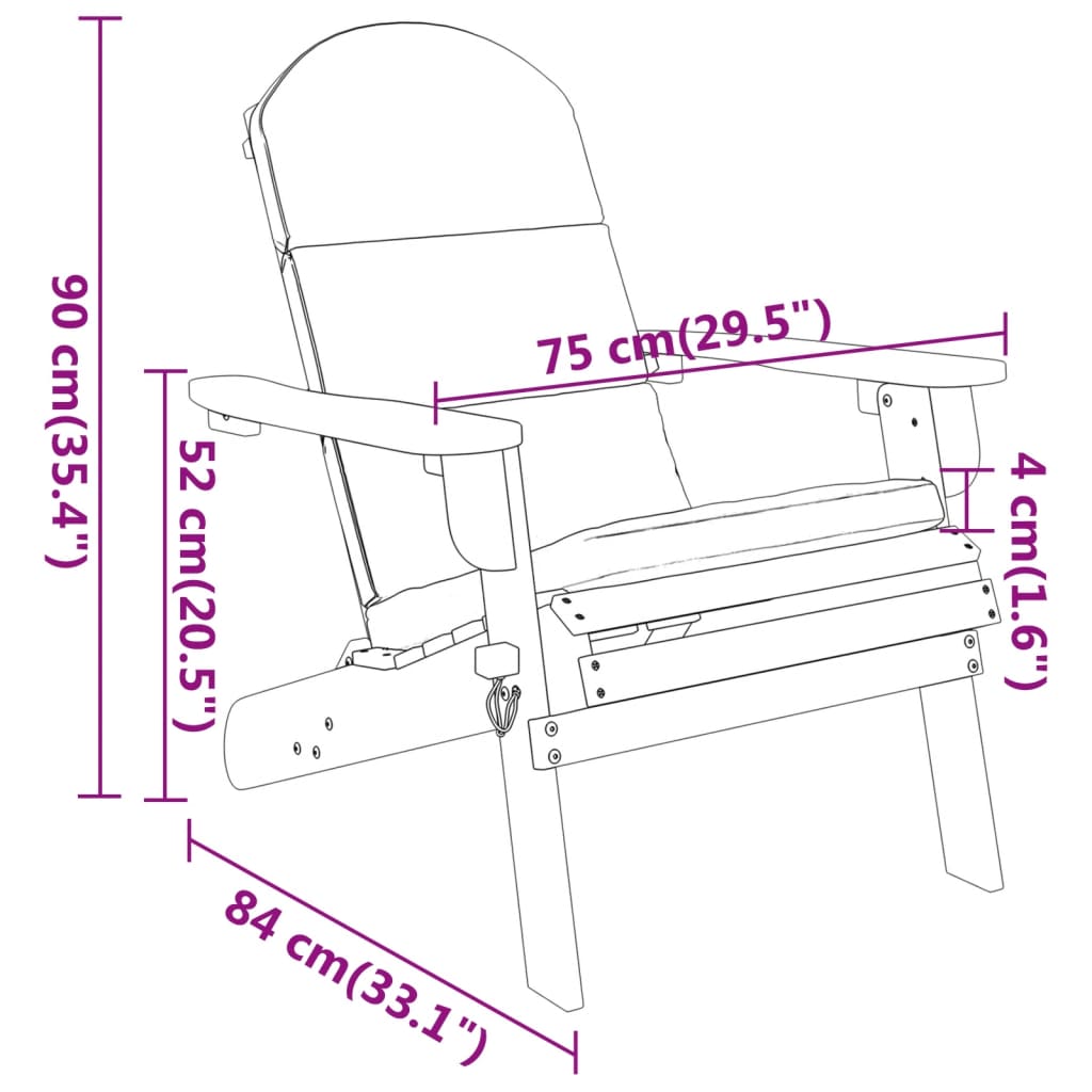 Juego de muebles de jardín Adirondack 4 piezas madera acacia vidaXL