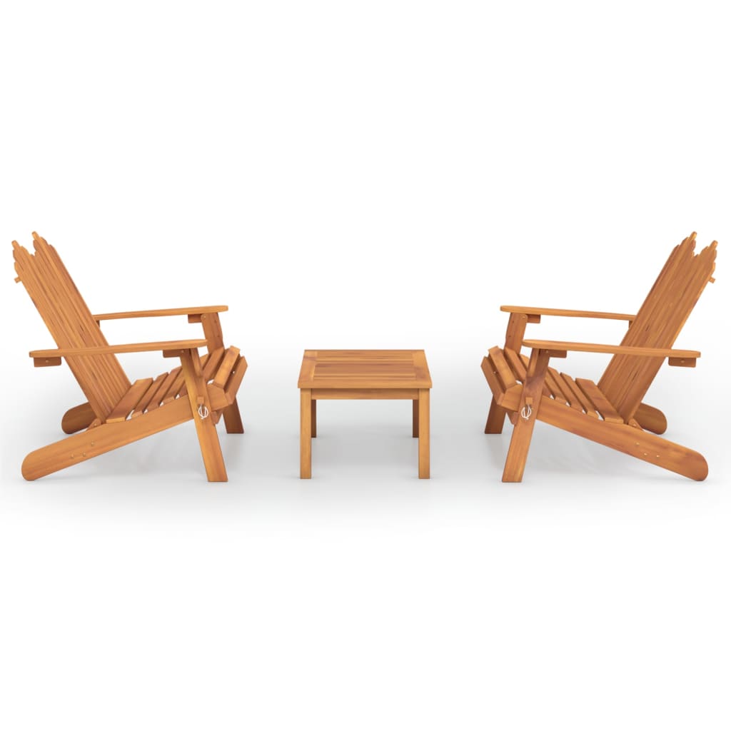 Juego de muebles de jardín Adirondack 3 piezas madera acacia vidaXL