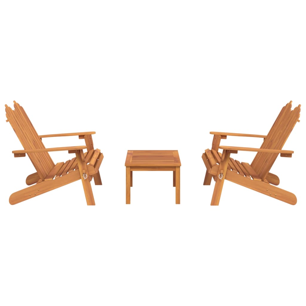 Juego de muebles de jardín Adirondack 3 piezas madera acacia vidaXL