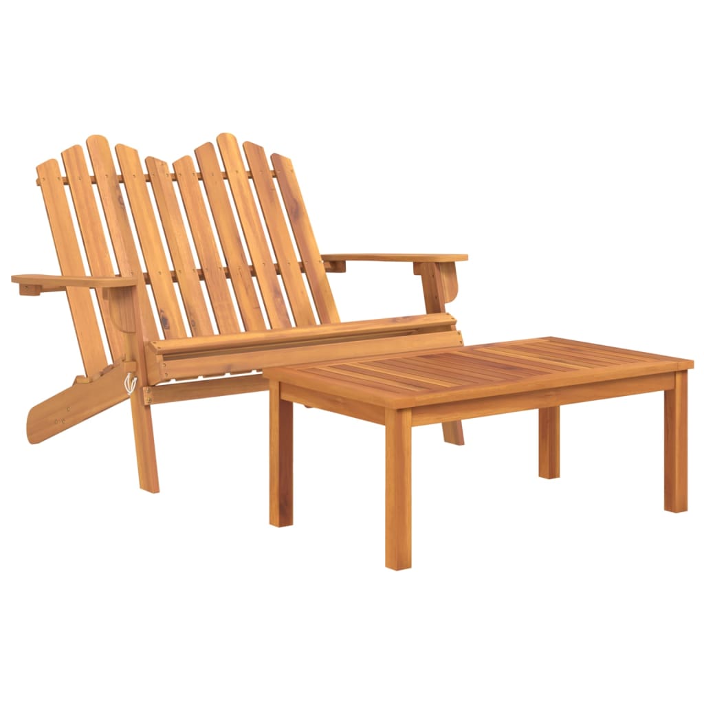 Juego de muebles de jardín Adirondack 3 piezas madera acacia vidaXL