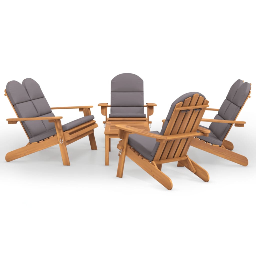 Juego de muebles de jardín Adirondack 5 piezas madera acacia vidaXL