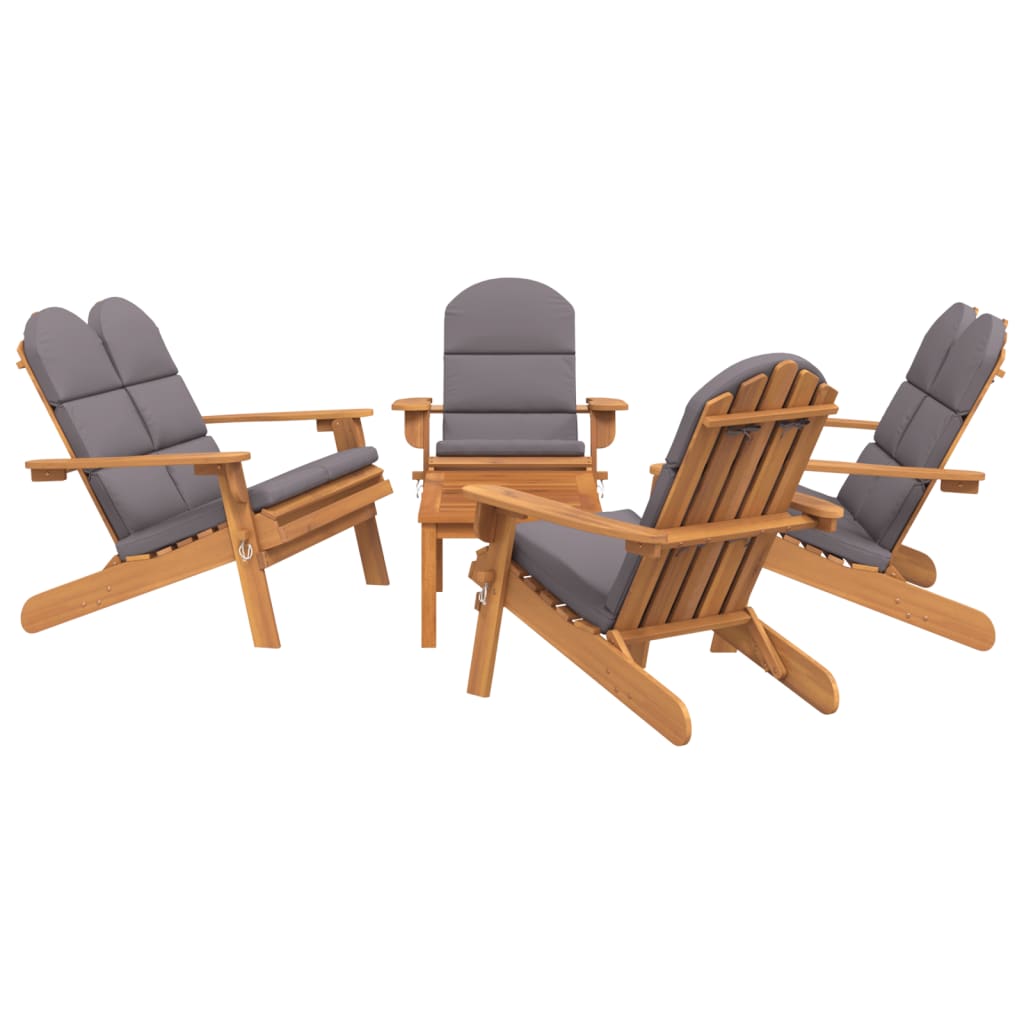 Juego de muebles de jardín Adirondack 5 piezas madera acacia vidaXL