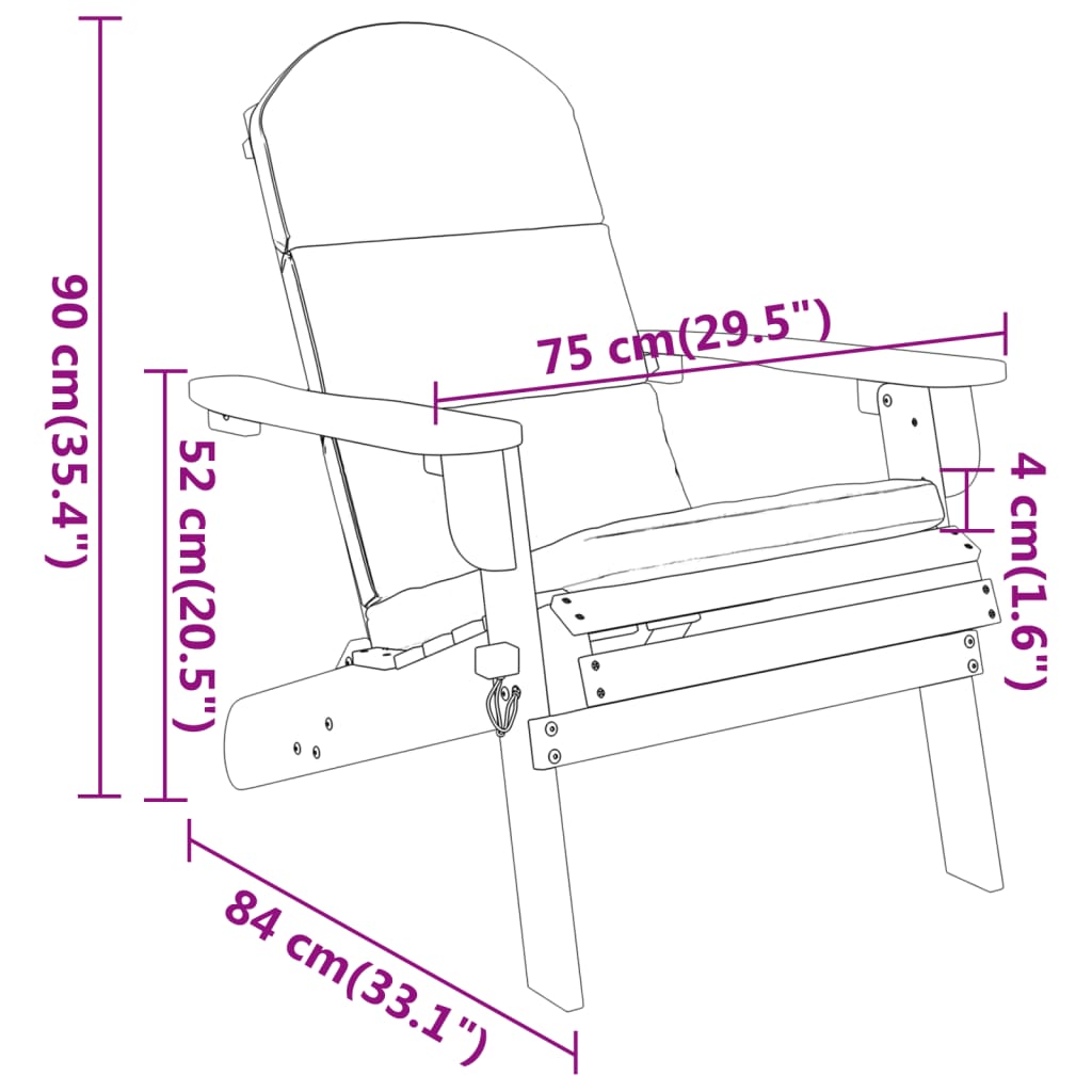 Juego de muebles de jardín Adirondack 5 piezas madera acacia vidaXL