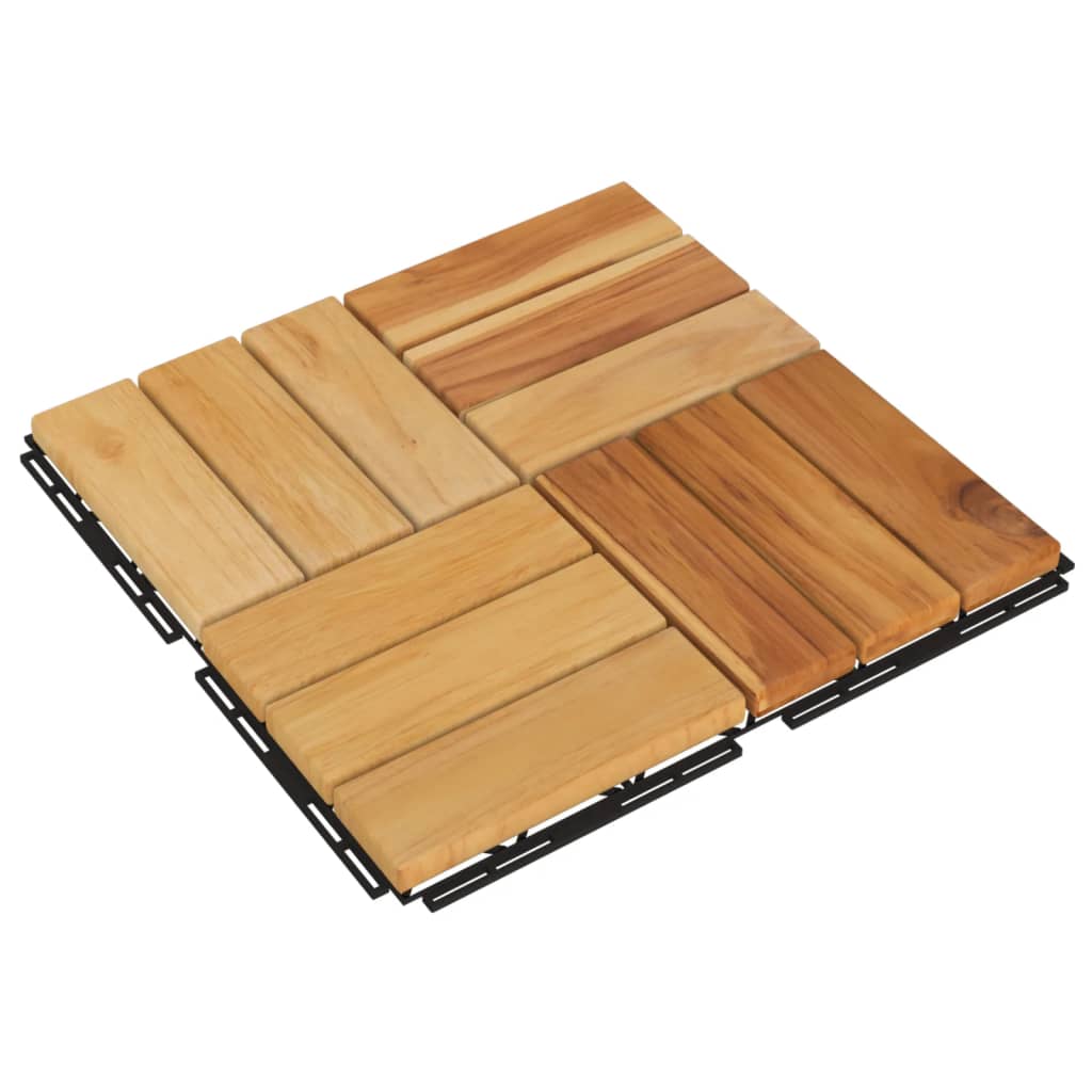 Terrace tiles 20 pcs solid teak wood 30x30 cm v5999 - Vetonek
