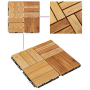 Terrace tiles 20 pcs solid teak wood 30x30 cm v5999 - Vetonek