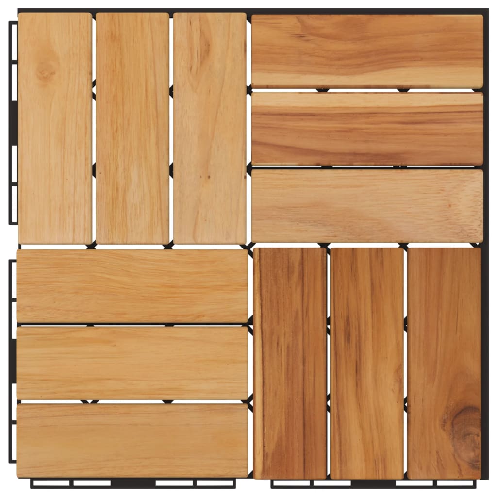 Terrace tiles 20 pcs solid teak wood 30x30 cm v5999 - Vetonek