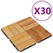 Vetonek Terrace tiles 30 pcs solid teak wood 30x30 cm