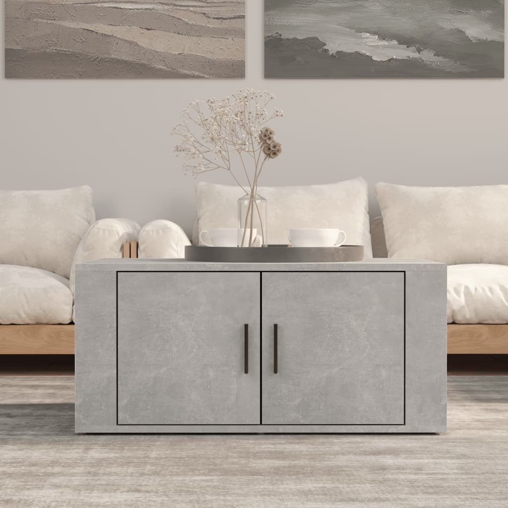 Vetonek Mesa de centro madera contrachapada gris hormigón 80x50x36 cm