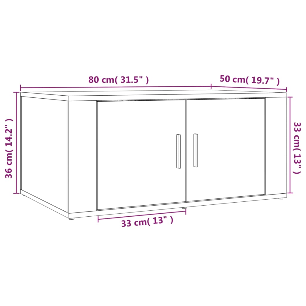 Tavolo centrale in legno 80x50x36 cm