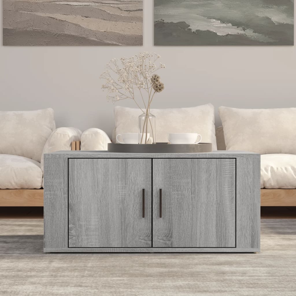 Vetonek Mesa de centro madera contrachapada gris Sonoma 80x50x36 cm