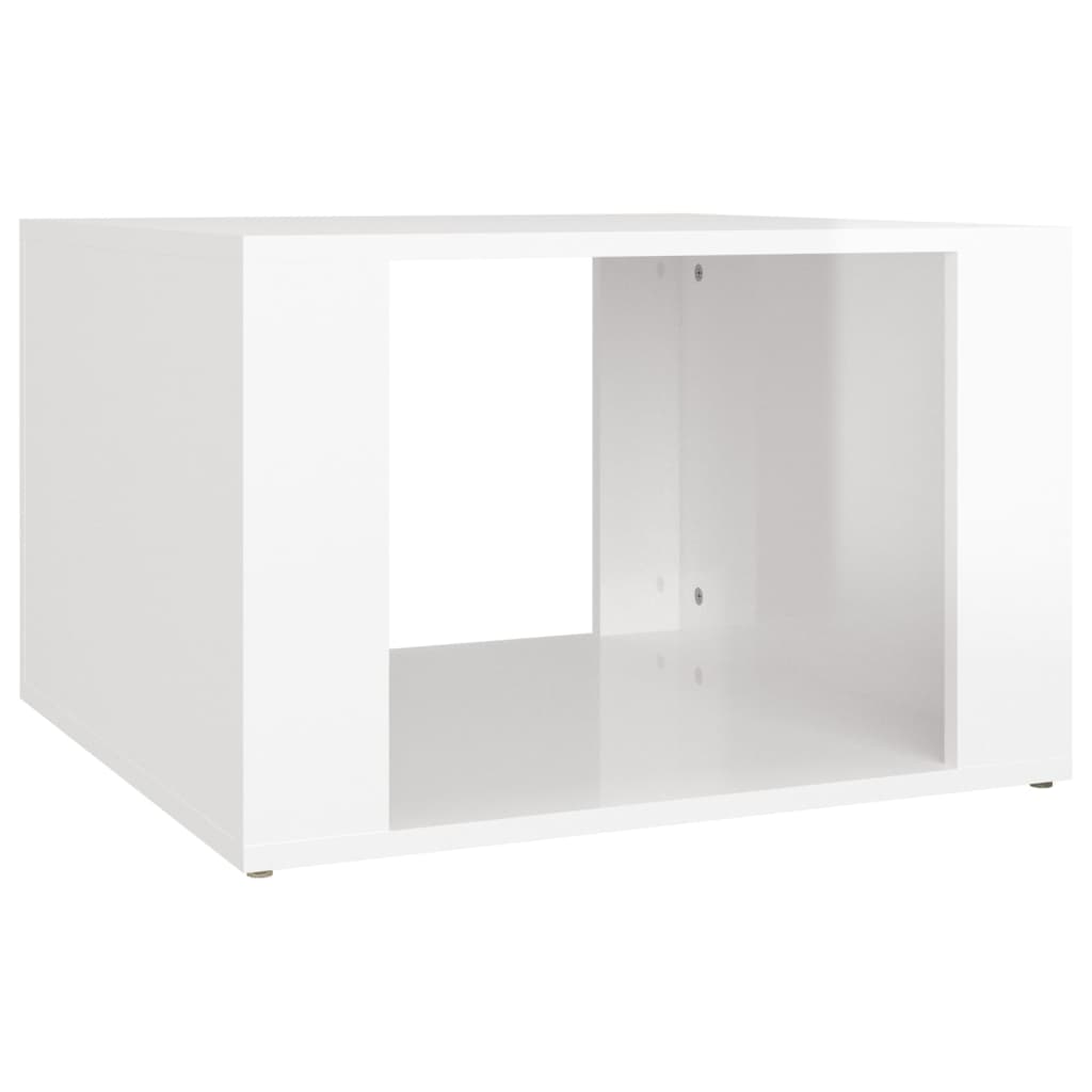 Mesita de noche madera blanco brillo 57x55x36 cm vidaXL