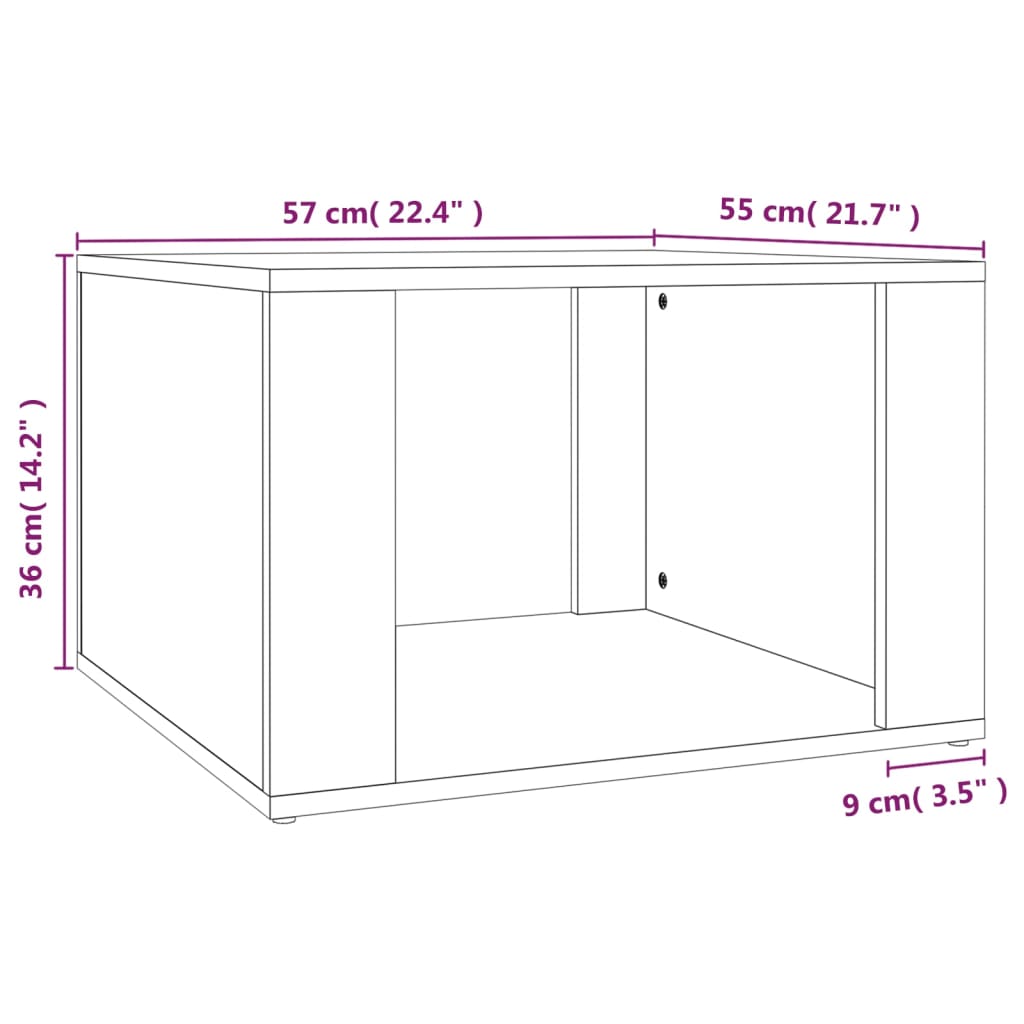 Mesita de noche madera blanco brillo 57x55x36 cm vidaXL