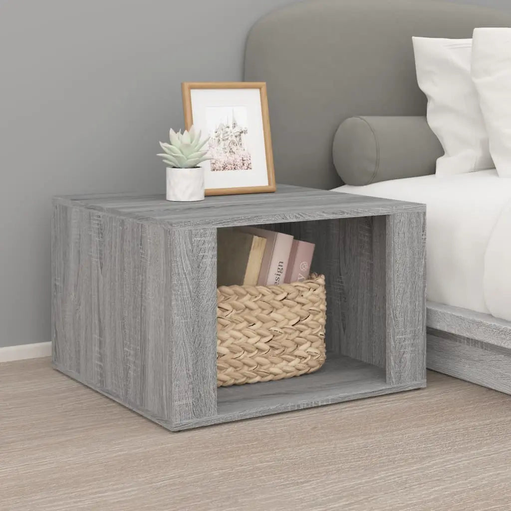 Vetonek Mesita de noche madera contrachapada gris Sonoma 57x55x36 cm