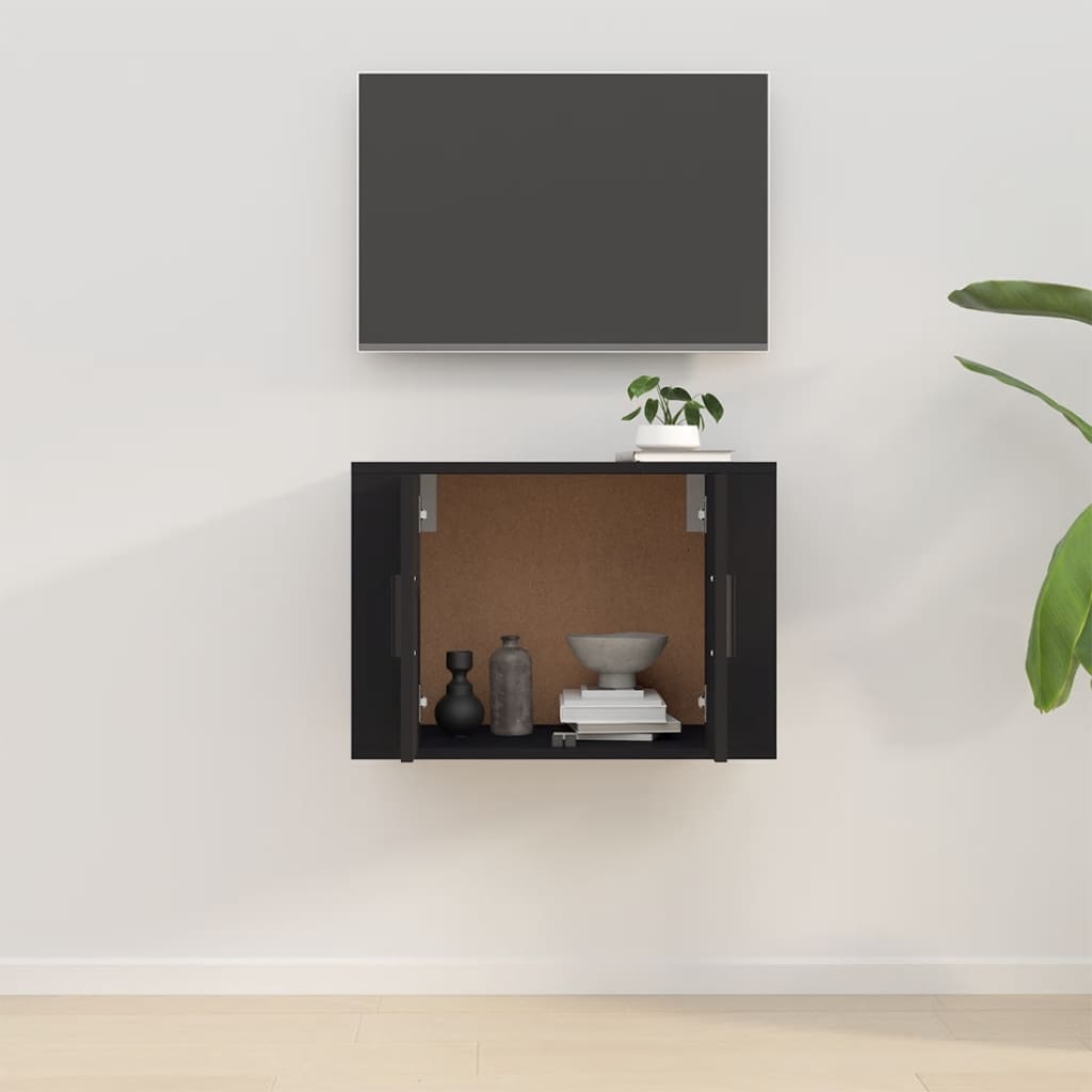 Mueble para TV de pared negro 57x34,5x40 cm