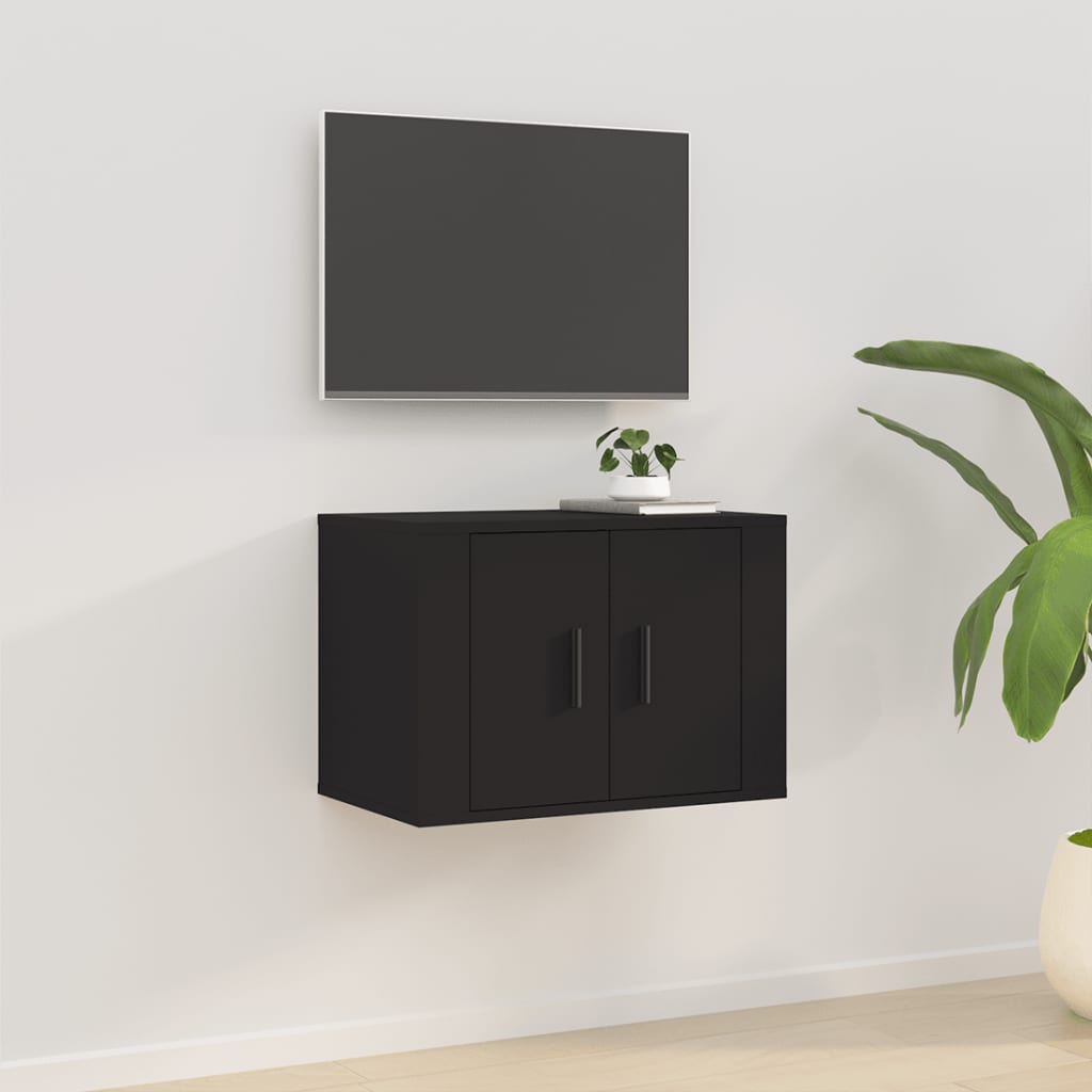 Vetonek Mueble para TV de pared negro 57x34,5x40 cm