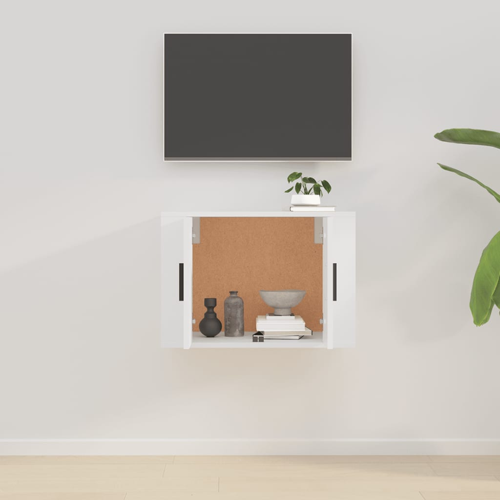 Mueble para TV de pared blanco brillante 57x34,5x40 cm