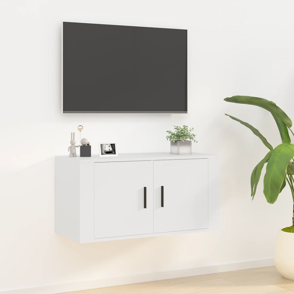 Vetonek Mueble para TV de pared blanco 80x34,5x40 cm