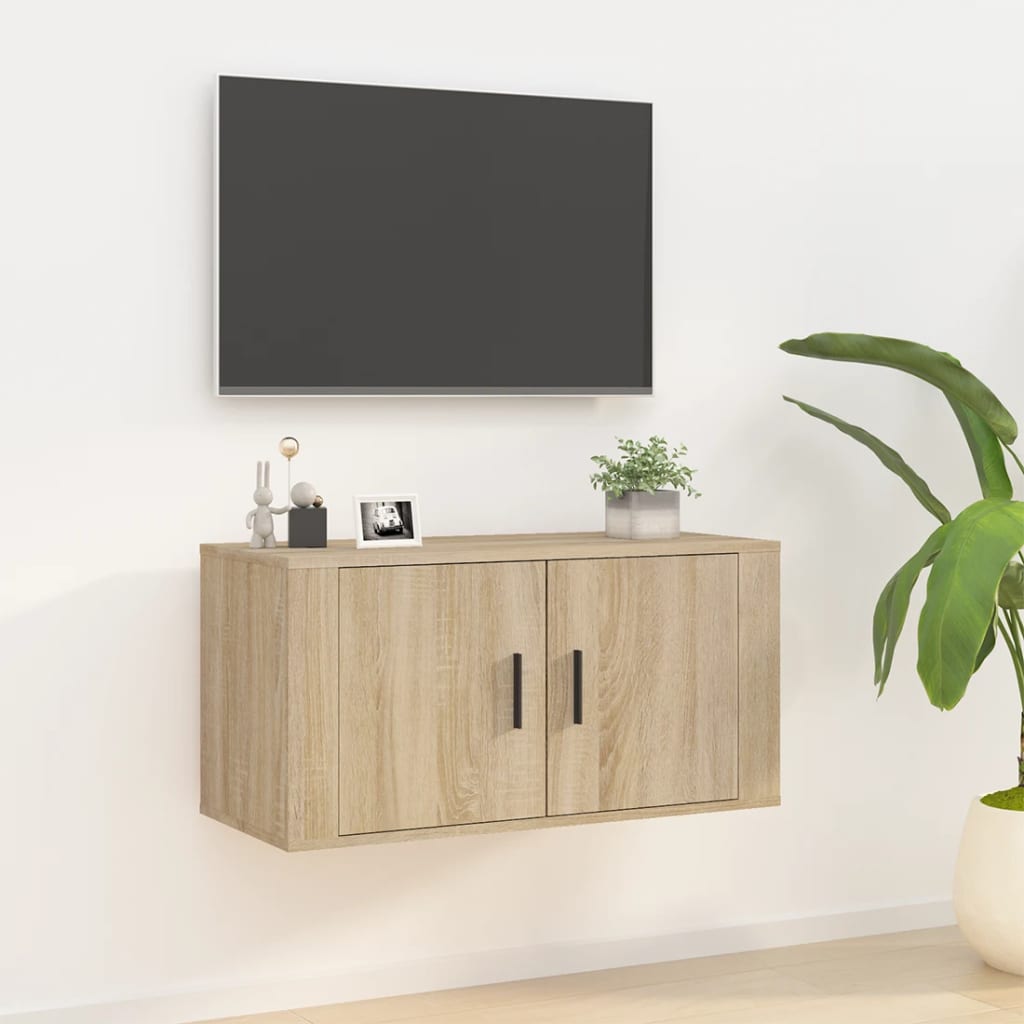 Vetonek Mueble para TV de pared roble Sonoma 80x34,5x40 cm