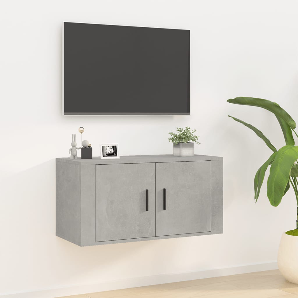 Vetonek Mueble para TV de pared gris hormigón 80x34,5x40 cm