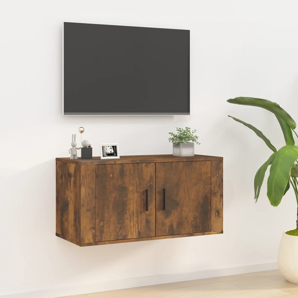 Vetonek Mueble para TV de pared roble ahumado 80x34,5x40 cm