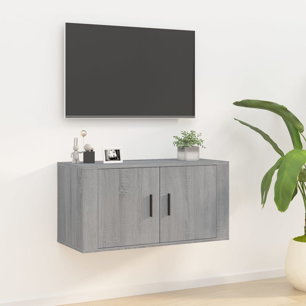 Vetonek Mueble para TV de pared gris Sonoma 80x34,5x40 cm