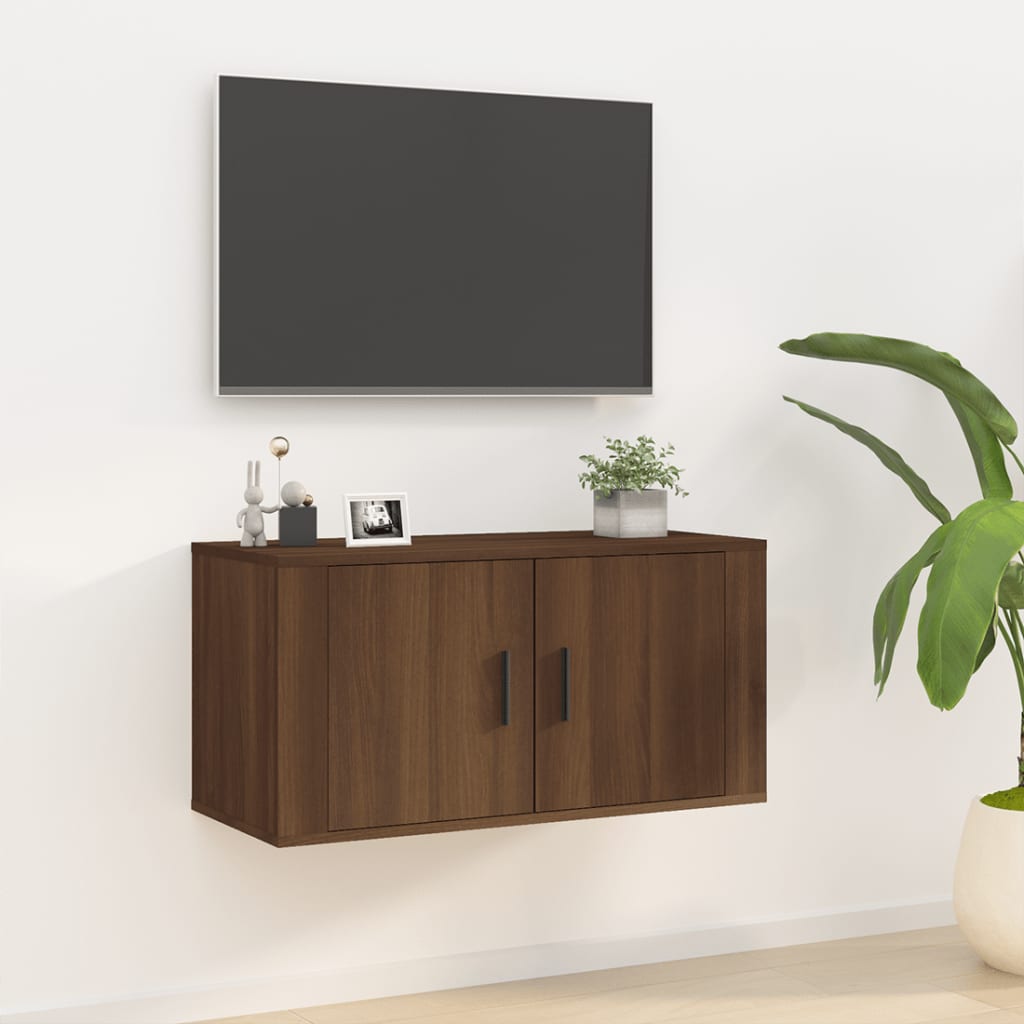 Vetonek Mueble para TV de pared roble marrón 80x34,5x40 cm