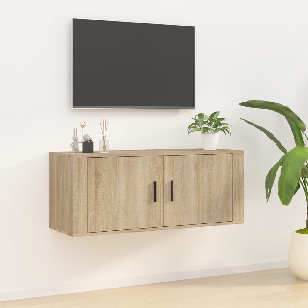 Vetonek Mueble para TV de pared roble Sonoma 100x34,5x40 cm