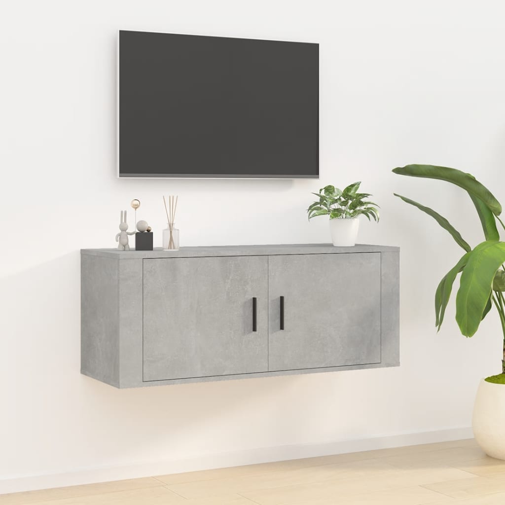 Vetonek Mueble para TV de pared gris hormigón 100x34,5x40 cm