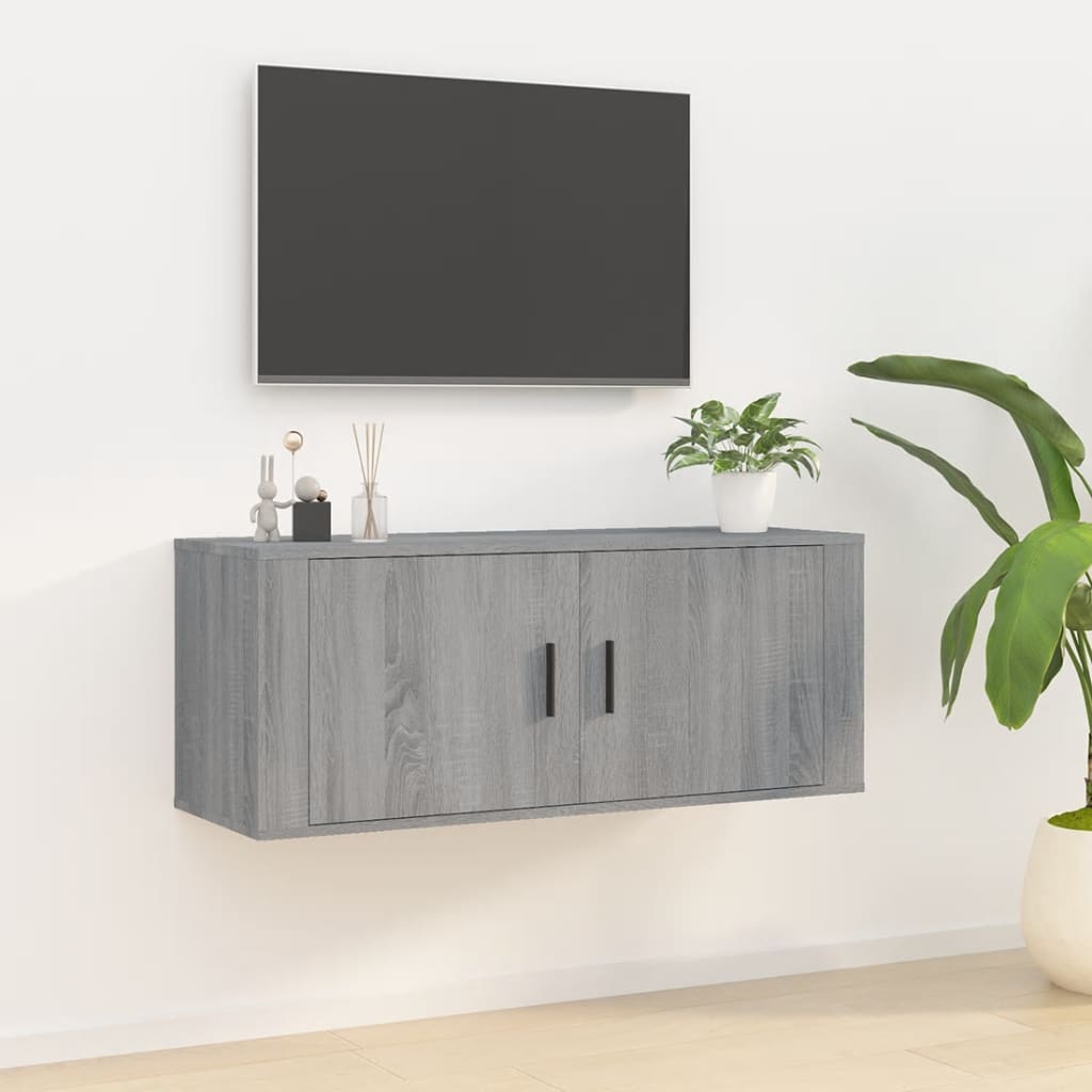 Vetonek Mueble para TV de pared gris Sonoma 100x34,5x40 cm