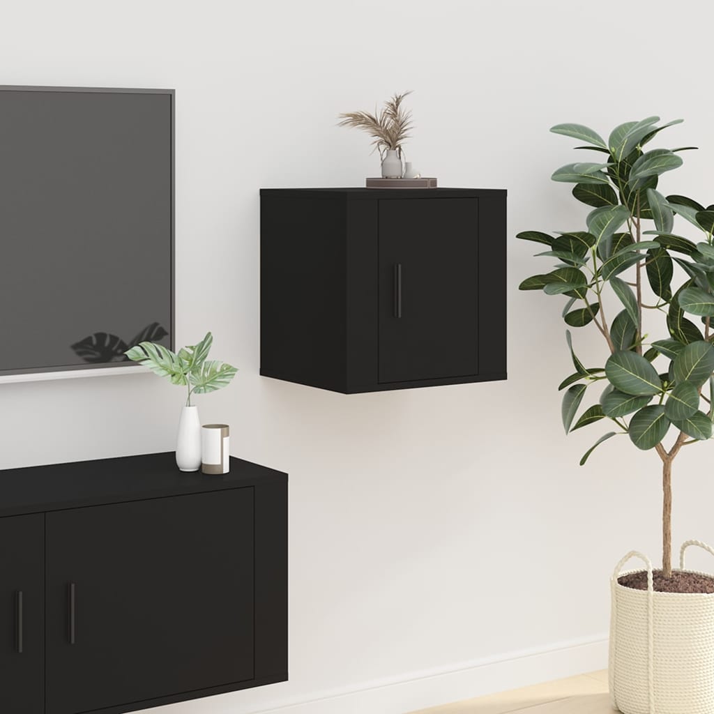 Vetonek Mueble para TV de pared negro 40x34,5x40 cm