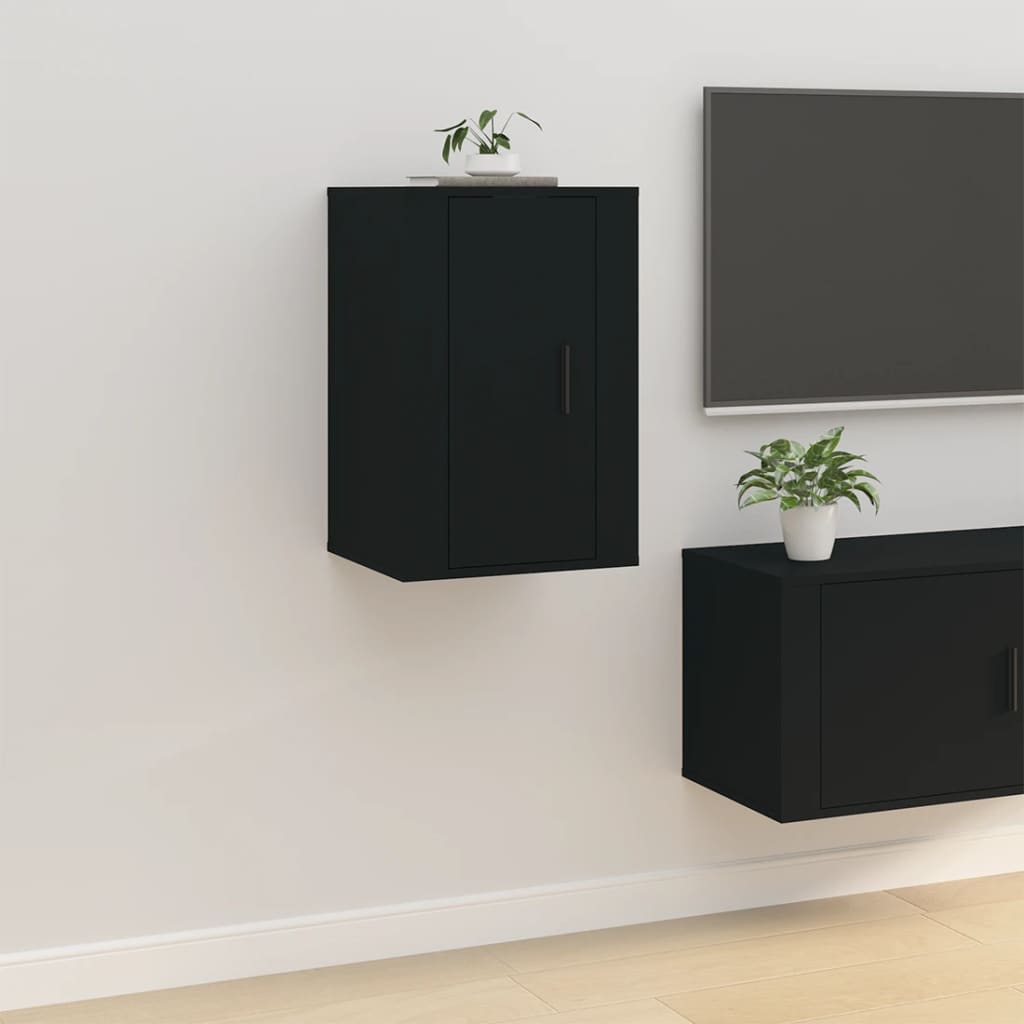 Vetonek Mueble para TV de pared negro 40x34,5x60 cm