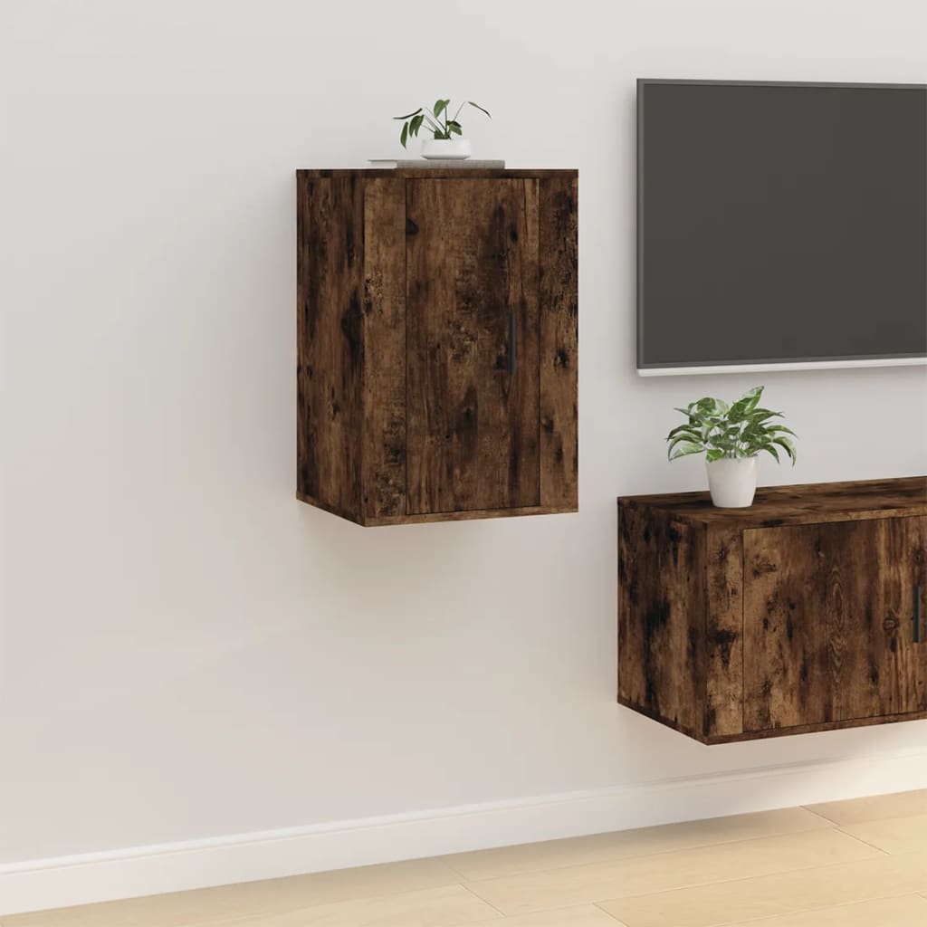 Vetonek Mueble para TV de pared roble ahumado 40x34,5x60 cm