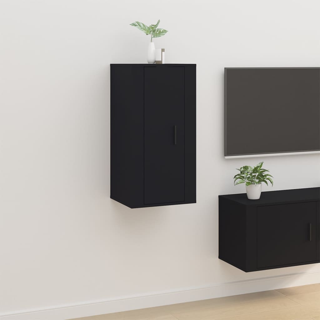 Vetonek Mueble para TV de pared negro 40x34,5x80 cm