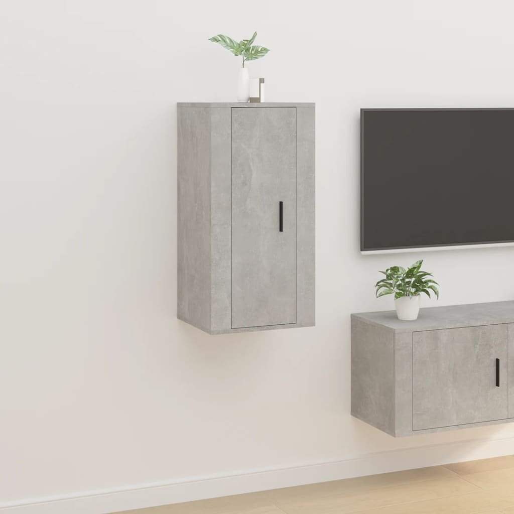 Vetonek Mueble para TV de pared gris hormigón 40x34,5x80 cm