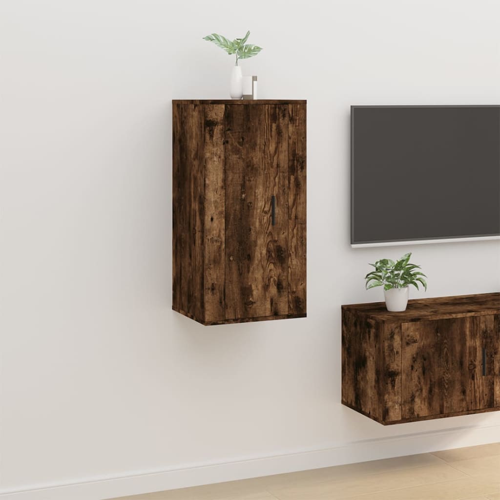 Vetonek Mueble para TV de pared roble ahumado 40x34,5x80 cm