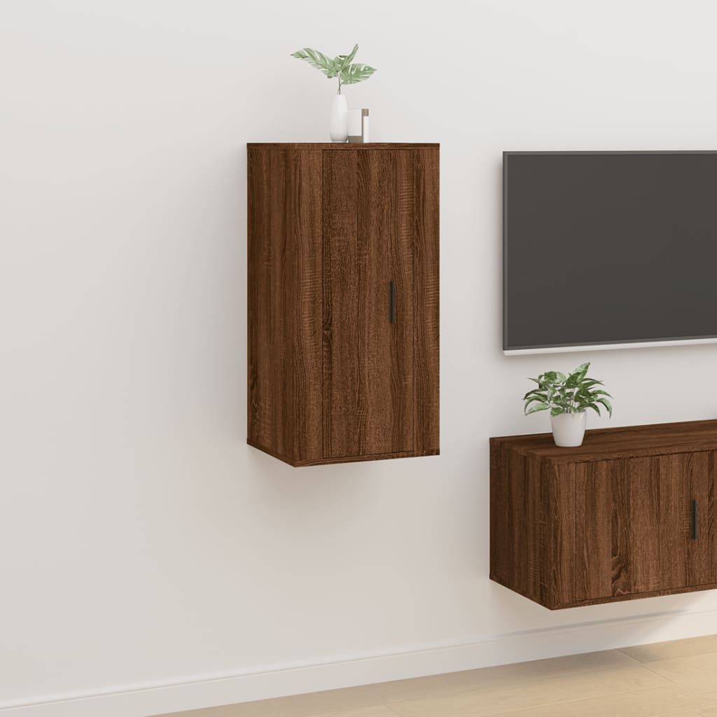 Vetonek Mueble para TV de pared roble marrón 40x34,5x80 cm