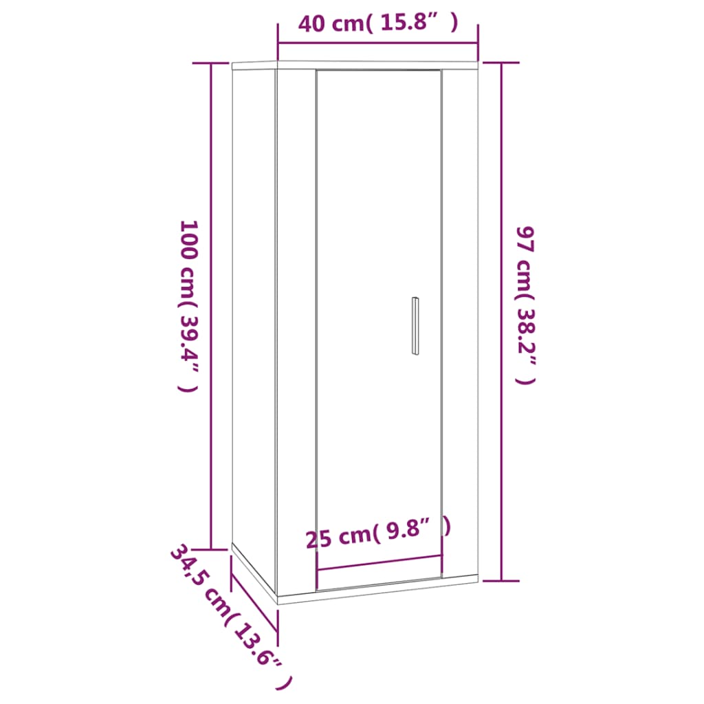 Gray wall TV furniture 40x34,5x100 cm