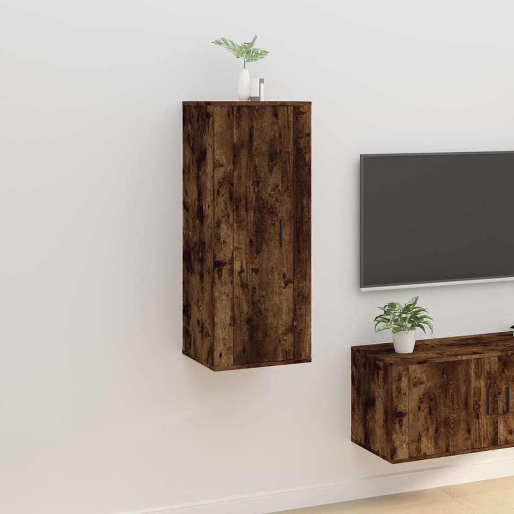 Vetonek Mueble para TV de pared roble ahumado 40x34,5x100 cm