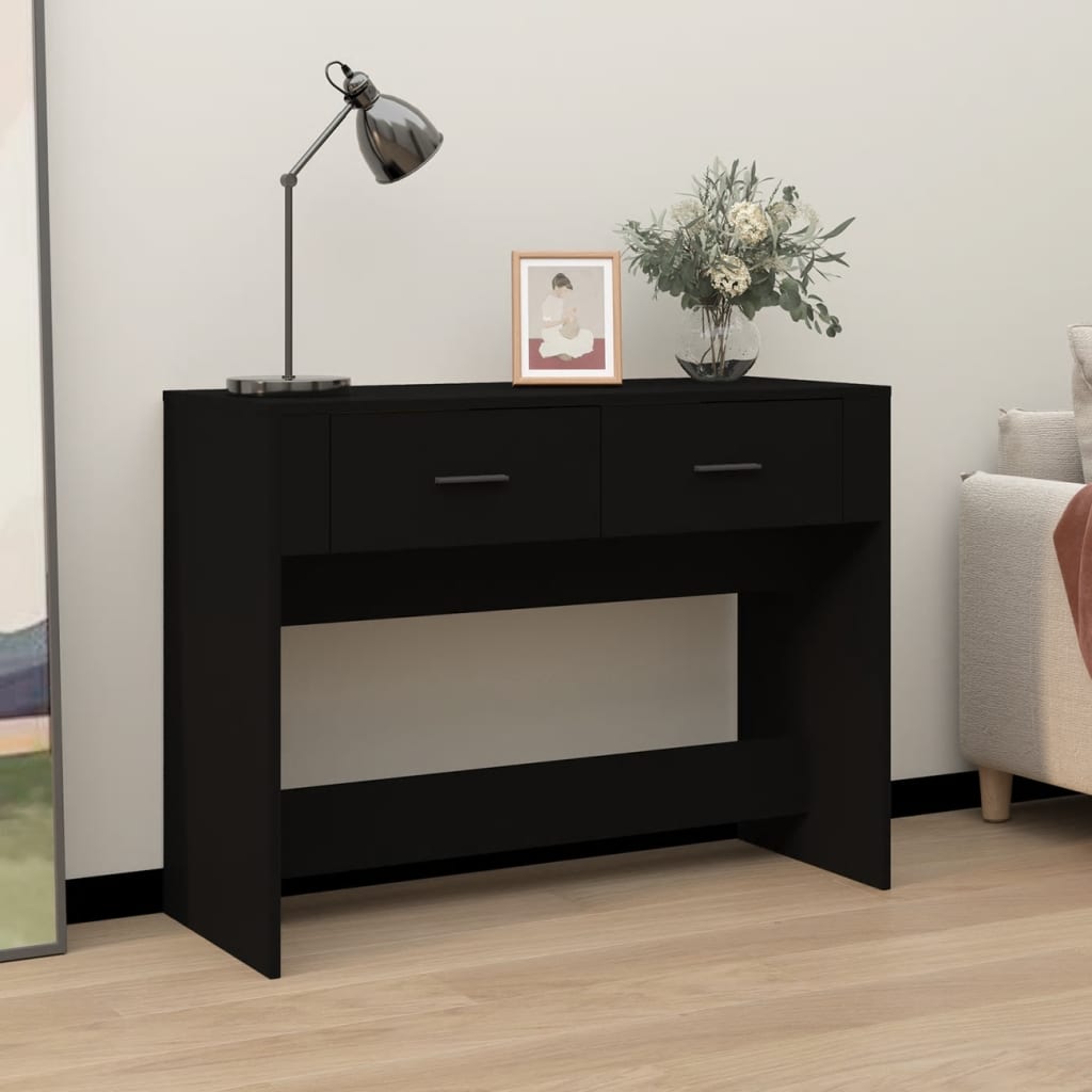 Vetonek Mesa consola madera contrachapada negro 100x39x75 cm