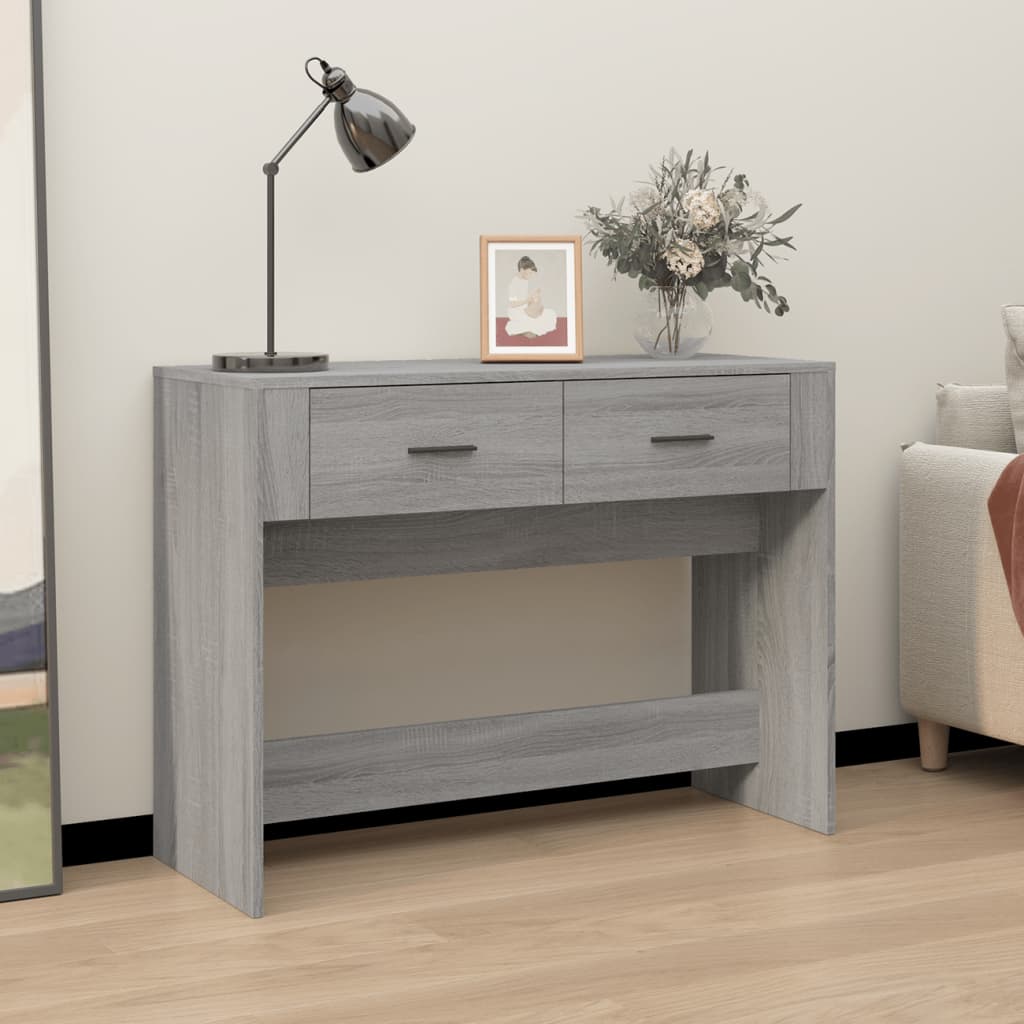 Vetonek Mesa consola madera contrachapada gris Sonoma 100x39x75 cm