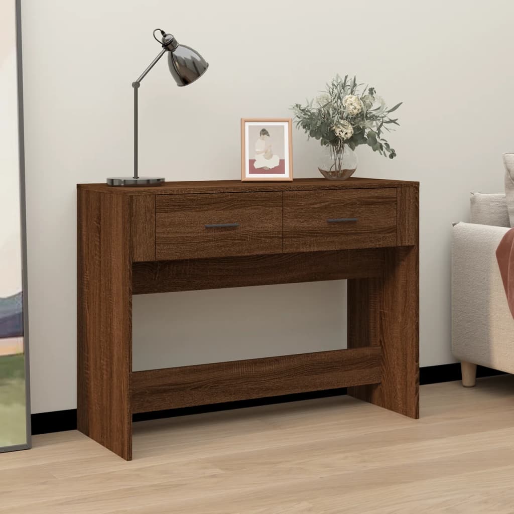 Vetonek Mesa consola madera contrachapada roble marrón 100x39x75 cm