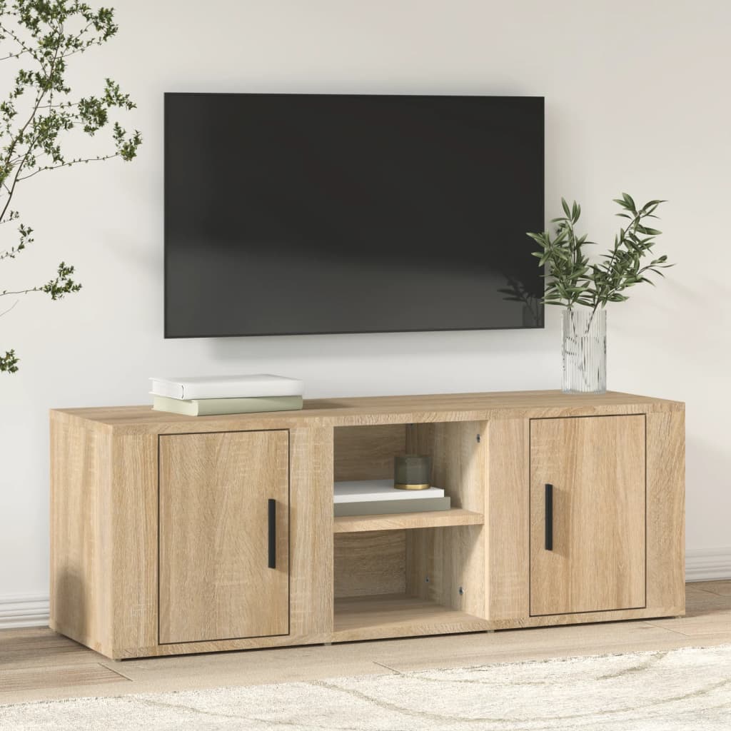 Vetonek Mueble para TV madera contrachapada roble Sonoma 100x31,5x35 cm