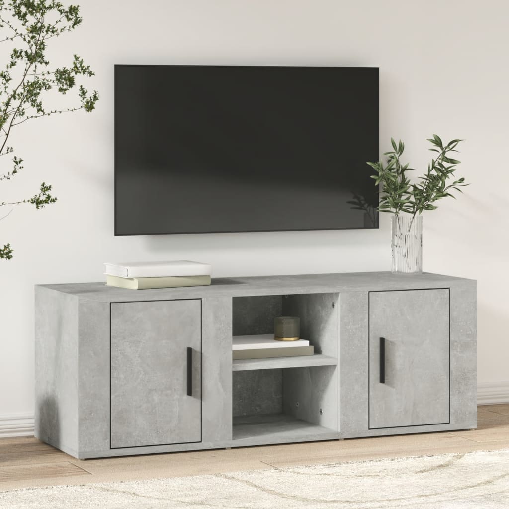 Vetonek Mueble de TV madera contrachapada gris hormigón 100x31,5x35 cm