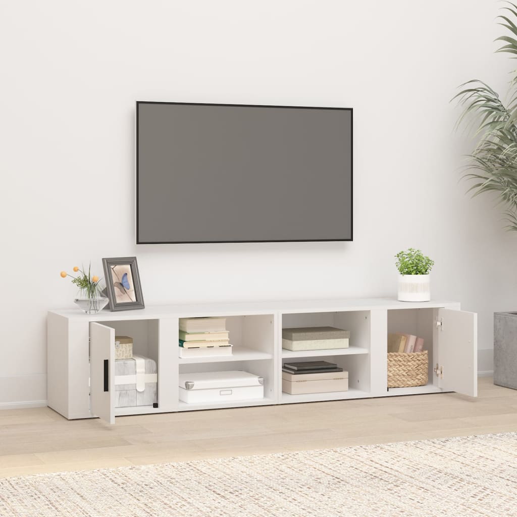 Mobili TV 2 unità in legno bianco 80x31,5x36 cm