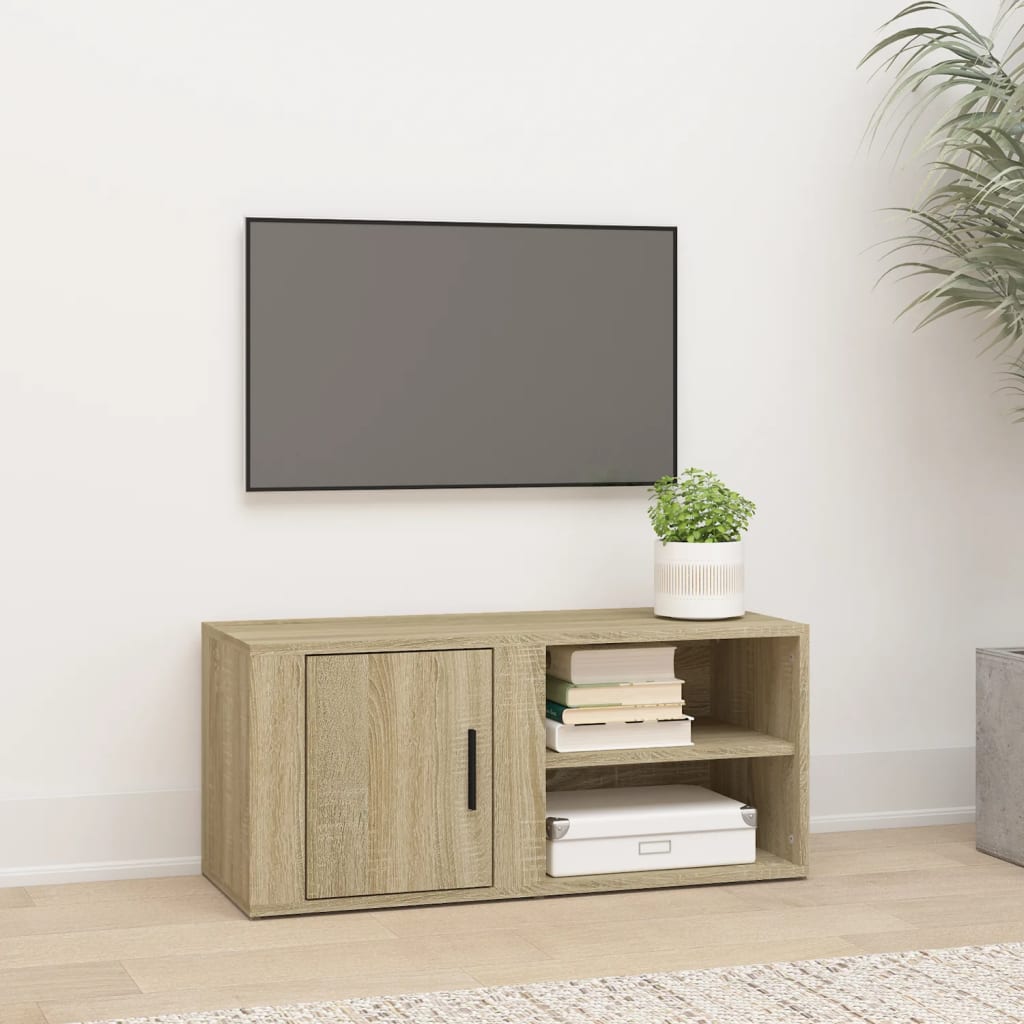 Vetonek Mueble para TV madera contrachapada roble Sonoma 80x31,5x36 cm