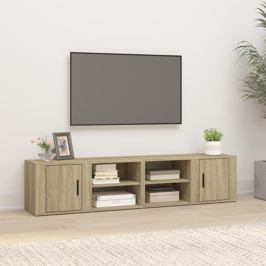 Vetonek Mueble TV 2 uds madera contrachapada roble Sonoma 80x31,5x36 cm